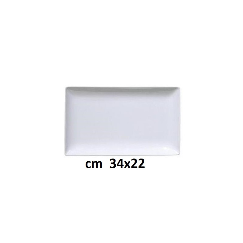 WHITE PIATTO RETT.34x22  - 1597034 | Novalberghiera