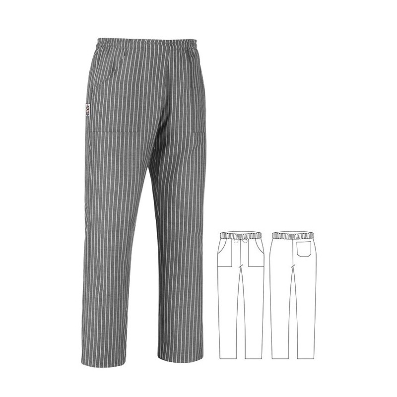 PANT.CUOCO GREY STRIPE XXL 58/60  - 5449160 | Novalberghiera
