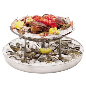 ALZATA FRUTTI DI MARE INOX 2p.  - 1958000 | Novalberghiera