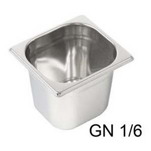 VASCA GN INOX 1/6 cm17,6x16x10h  - 3086010 | Novalberghiera